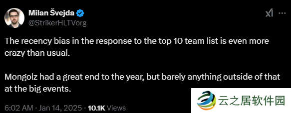HLTV主编谈年度TOP10战队排名争议：近因偏差影响过大